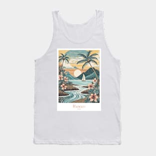 Hawaii Vintage Retro Sunset Serenity Tank Top